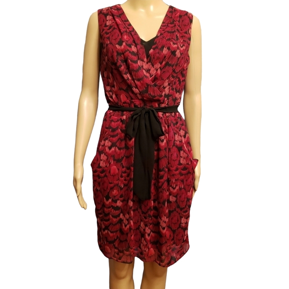 Sleeveless Maroon Pocket Dress
